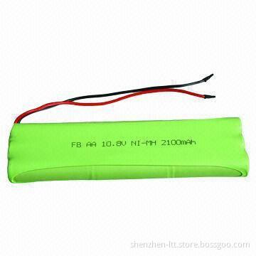 NI-MH AA x 2,100mAh Rechargeable Battery Pack with UL/CE/RoHS Marks, 10.8V Voltage, Long Life Cycle